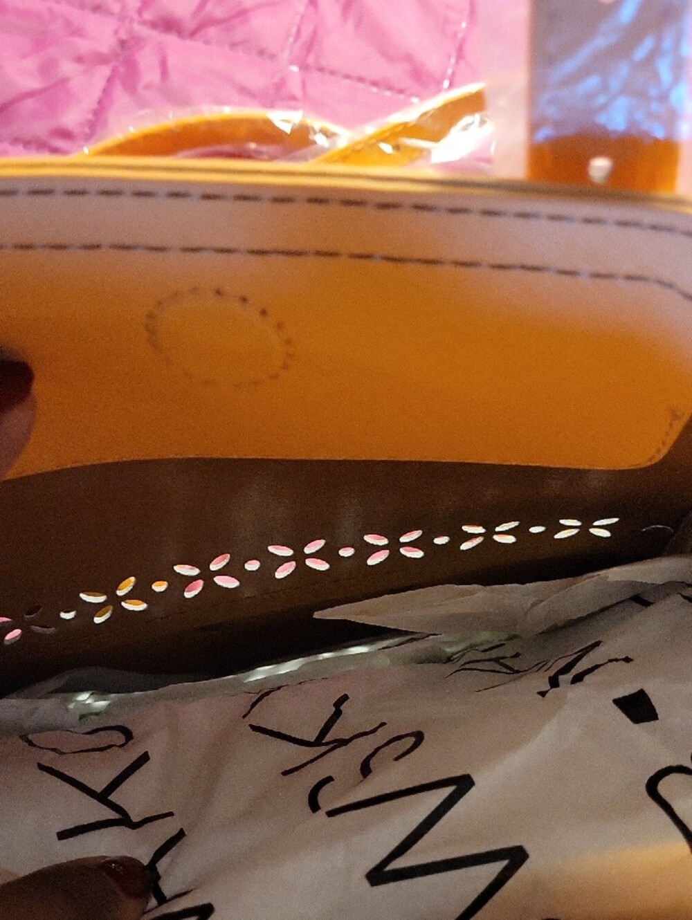 b. makowsky Yellow Floral Laser-Cut Tote - Picture 5 of 5